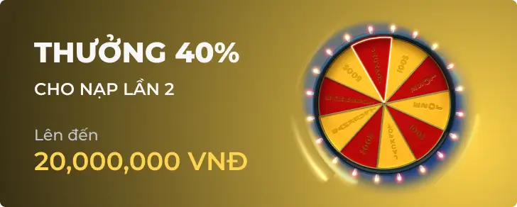 Khuyến mãi thưởng nạp 40%